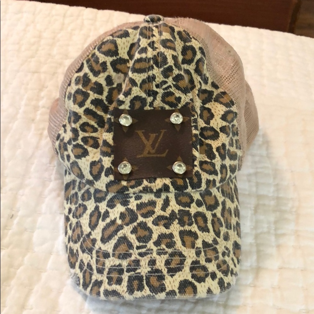 Leopard Hat with Rhinestone Accents